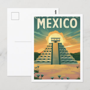 メキシアステカコヴィンテージ有名な旅行場所 ポストカード