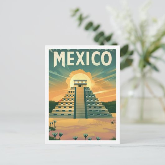 メキシアステカコヴィンテージ有名な旅行場所 ポストカード (スタンド正面)