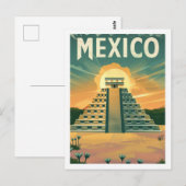 メキシアステカコヴィンテージ有名な旅行場所 ポストカード (正面/裏面)
