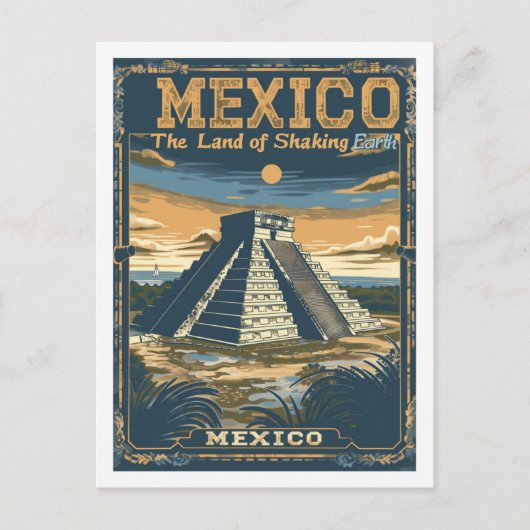 メキシアステカコヴィンテージ有名な旅行場所 ポストカード (正面)