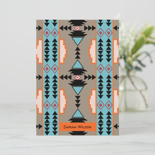 メキシアステカコ幾何学模様 サンキューカード (スタンド正面)