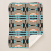 メキシアステカコ幾何学模様 シェルパブランケット (正面)