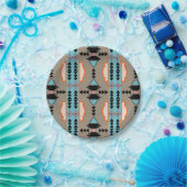 メキシアステカコ幾何学模様 ペーパープレート (パーティー)