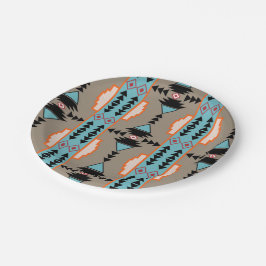 メキシアステカコ幾何学模様 ペーパープレート