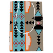 メキシアステカコ幾何学模様 ミディアムペーパーバッグ (正面)