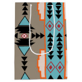 メキシアステカコ幾何学模様 ミディアムペーパーバッグ (裏面)