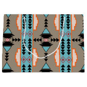 メキシアステカコ幾何学模様 ラージペーパーバッグ (正面)