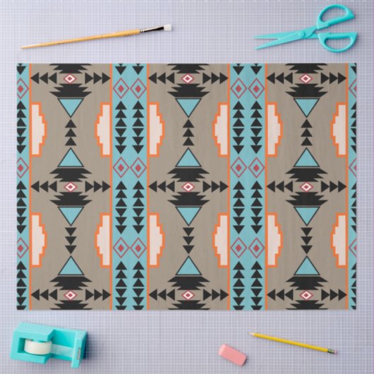 メキシアステカコ幾何学模様 薄葉紙 (クラフト)