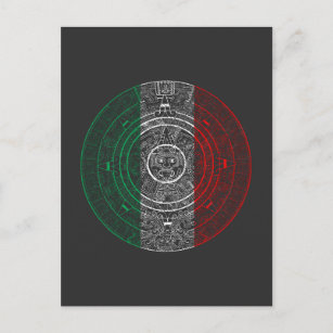 メキシアステカコ暦メキシコ国旗の芸術 ポストカード
