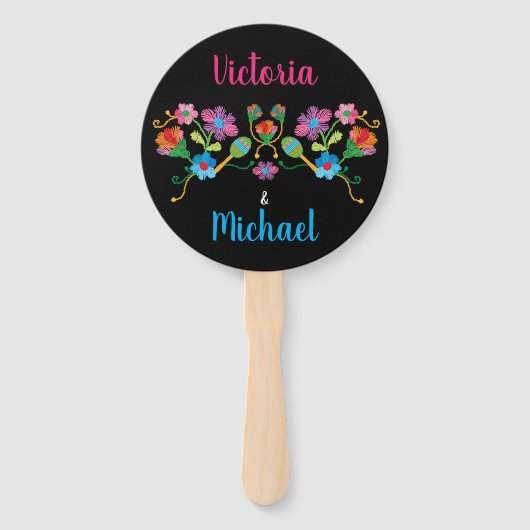 メキシアンフィエスタ刺結婚しゅう手扇 ハンドファン (裏面)