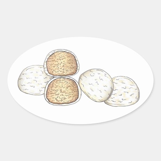 メキシイタリアンコ結婚クッキースノボールベーカリー 楕円形シール (正面)