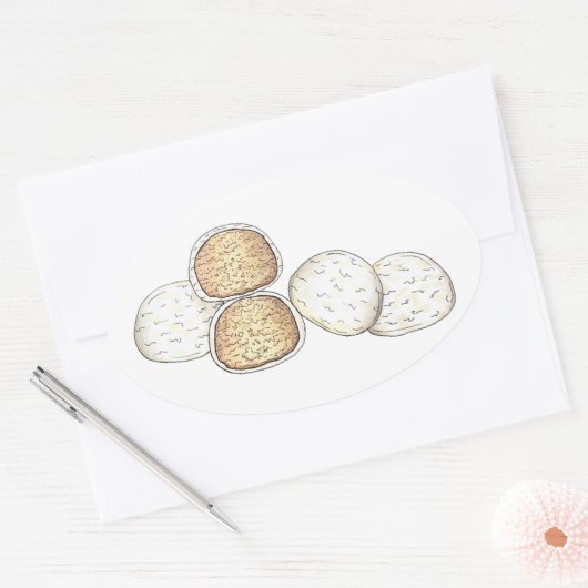 メキシイタリアンコ結婚クッキースノボールベーカリー 楕円形シール (封筒)