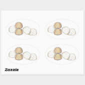 メキシイタリアンコ結婚クッキースノボールベーカリー 楕円形シール (シート)