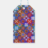 メキシエレガントコのタラベラの赤い青紫色のタイル ギフトタグ (裏面)