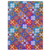 メキシエレガントコのタラベラの赤い青紫色のタイル クリップボード (裏面)