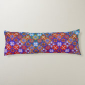 メキシエレガントコのタラベラの赤い青紫色のタイル ボディピロー (裏面)