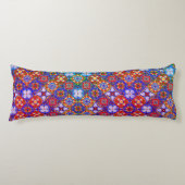 メキシエレガントコのタラベラの赤い青紫色のタイル ボディピロー (正面)