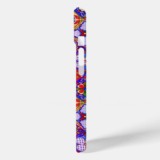 メキシエレガントコのタラベラの赤い青紫色のタイル Case-Mate iPhoneケース (裏面 / 左)