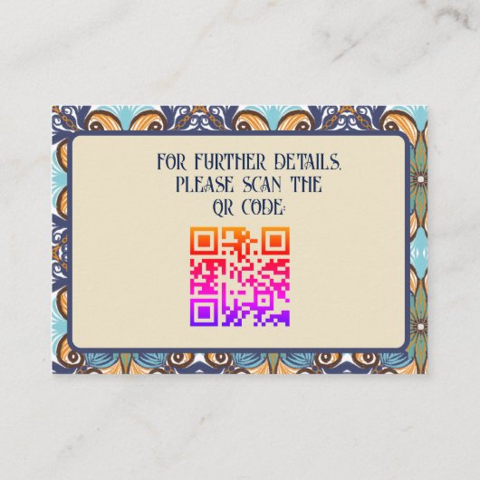 メキシエレガントコのタルベ結婚ラ詳細QRコード エンクロージャーカード (裏面)