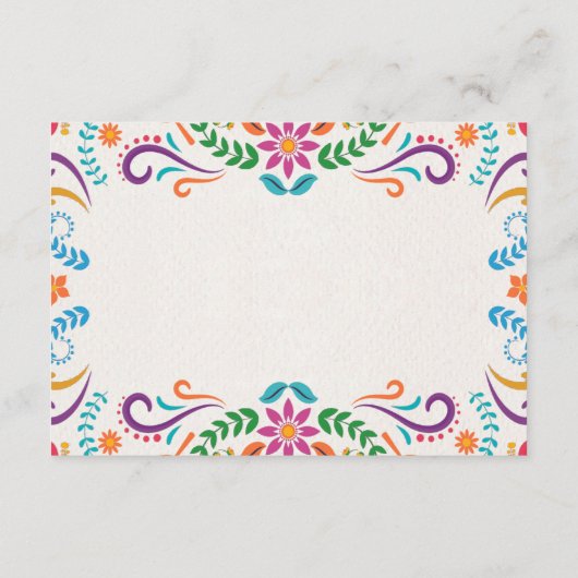 メキシエレガントコカラフルフローラ結婚フィエスタ エンクロージャーカード (裏面)