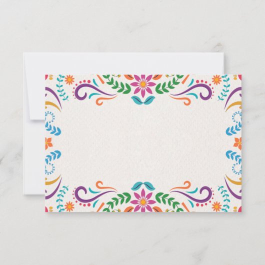 メキシエレガントコカラフルフローラ結婚フィエスタ サンキューカード (裏面)