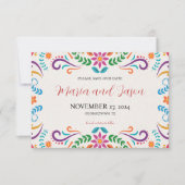 メキシエレガントコカラフルフローラ結婚フィエスタ セーブザデート (正面)