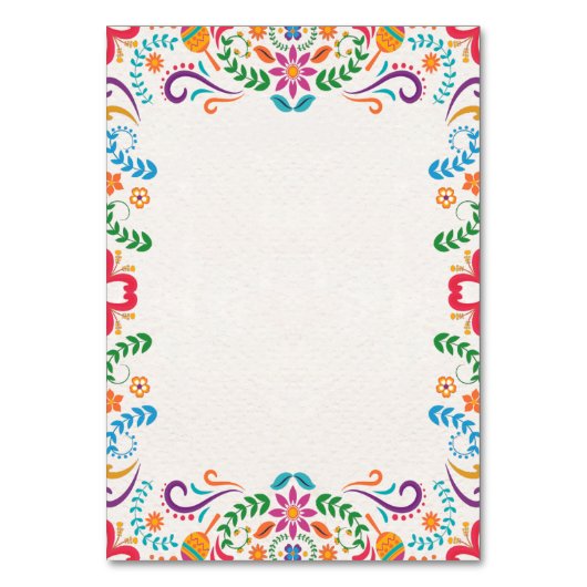 メキシエレガントコカラフルフローラ結婚フィエスタ テーブルナンバー (裏面)