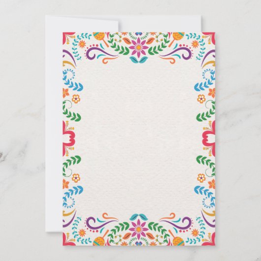 メキシエレガントコカラフルフローラ結婚フィエスタ 招待状 (裏面)