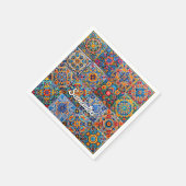 メキシエレガントコタラベラの赤い黄色のタイル スタンダードカクテルナプキン (角)