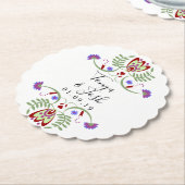 メキシエレガントコフォークの結婚花 |ミニハート ペーパーコースター (アングル)