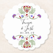 メキシエレガントコフォークの結婚花 |ミニハート ペーパーコースター (正面)