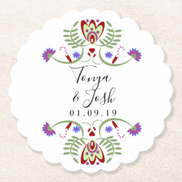 メキシエレガントコフォークの結婚花 |ミニハート ペーパーコースター