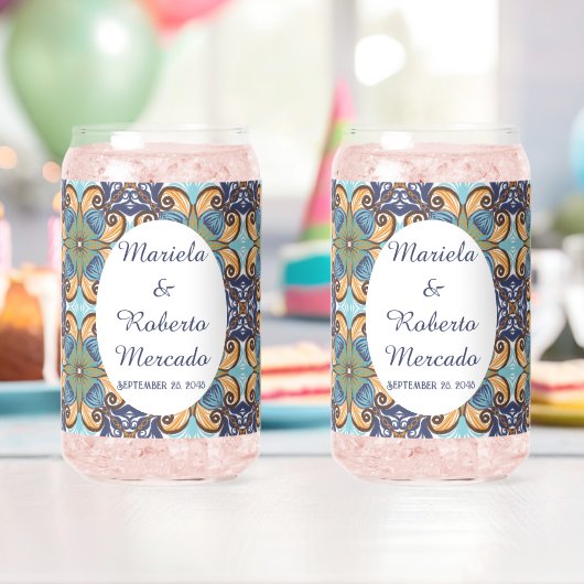 メキシエレガントコフローラタラベラ結婚楕円 ガラス缶 (インサイチュ (バースデー))