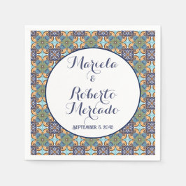 メキシエレガントコフローラタラベ結婚ラ スタンダードカクテルナプキン