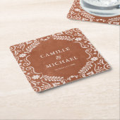 メキシエレガントコ結婚エル・ピカド・コースター スクエアペーパーコースター (アングル)