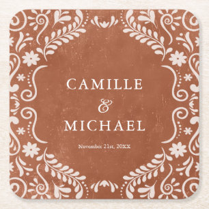 メキシエレガントコ結婚エル・ピカド・コースター スクエアペーパーコースター