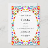 メキシエレガントコ花模様シンコデマヨフィエスタ 招待状 (正面)