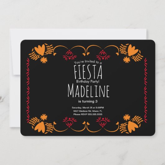 メキシエレガントコ誕生日フェスタ縁どフローラ 招待状 (正面)
