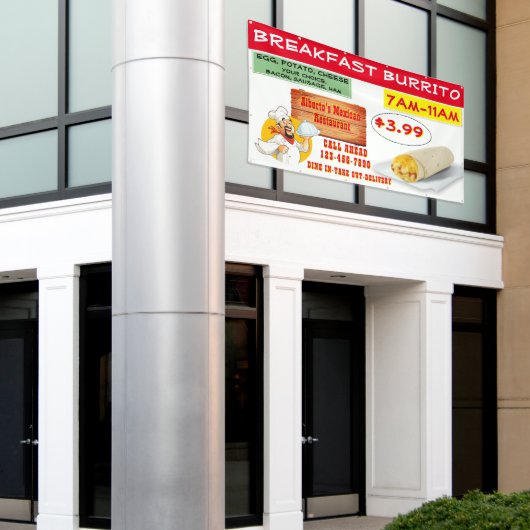 メキシカスタマイズコレストランブレックファストブリト 横断幕 (ビルの外側)