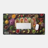 メキシカスタムコ料理（モノグラム） デスクマット (キーボード&マウス)