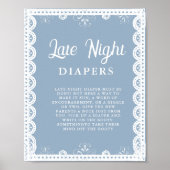 メキシカタラベラ夜おむつ赤ちゃんシャワーゲームサイン ポスター (正面)