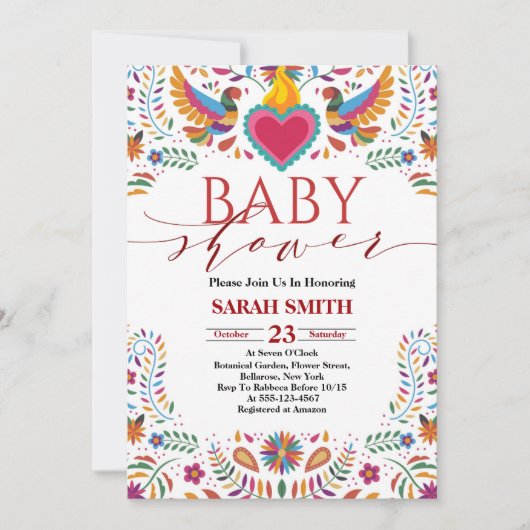 メキシカフィエスタベビーシャワー招待状 招待状 (正面)