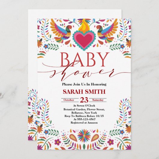 メキシカフィエスタベビーシャワー招待状 招待状 (正面/裏面)