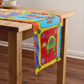 メキシカラフルアステカコ動物 ショートテーブルランナー (インサイチュ)