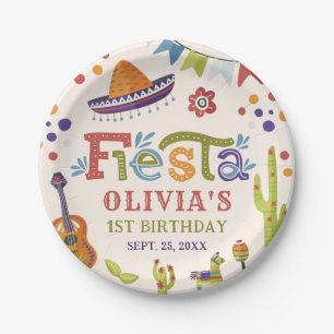 メキシカラフルカンフィエスタファースト誕生日 ペーパープレート