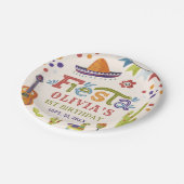 メキシカラフルカンフィエスタファースト誕生日 ペーパープレート (アングル)