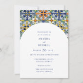 メキシカラフルコのタイル結婚アーチ 招待状 (正面)