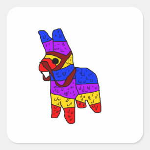 メキシカラフルコのフィエスタのためのピニャータ漫画 スクエアシール