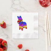 メキシカラフルコのフィエスタのためのピニャータ漫画 縁ありカクテルナプキン (インサイチュ)