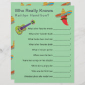 メキシカラフルコのフィエスタ赤ちゃんシャワー質問ゲーム (正面/裏面)